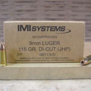 1000 Round Case - 9mm Luger 115 Grain Di-Cut Hollow Point Ammo by IMI of Israel