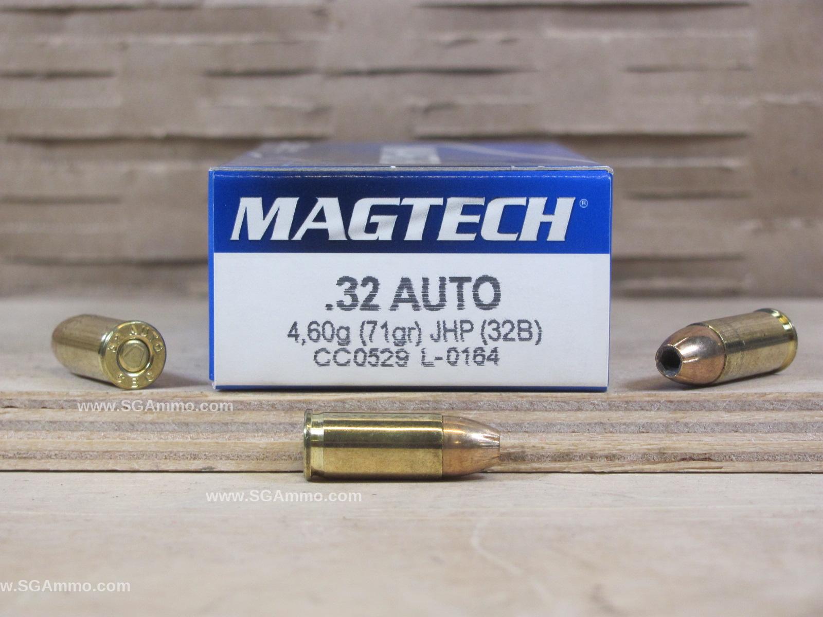 32 Auto JHP Hollow Point Ammo by Magtech - 32B