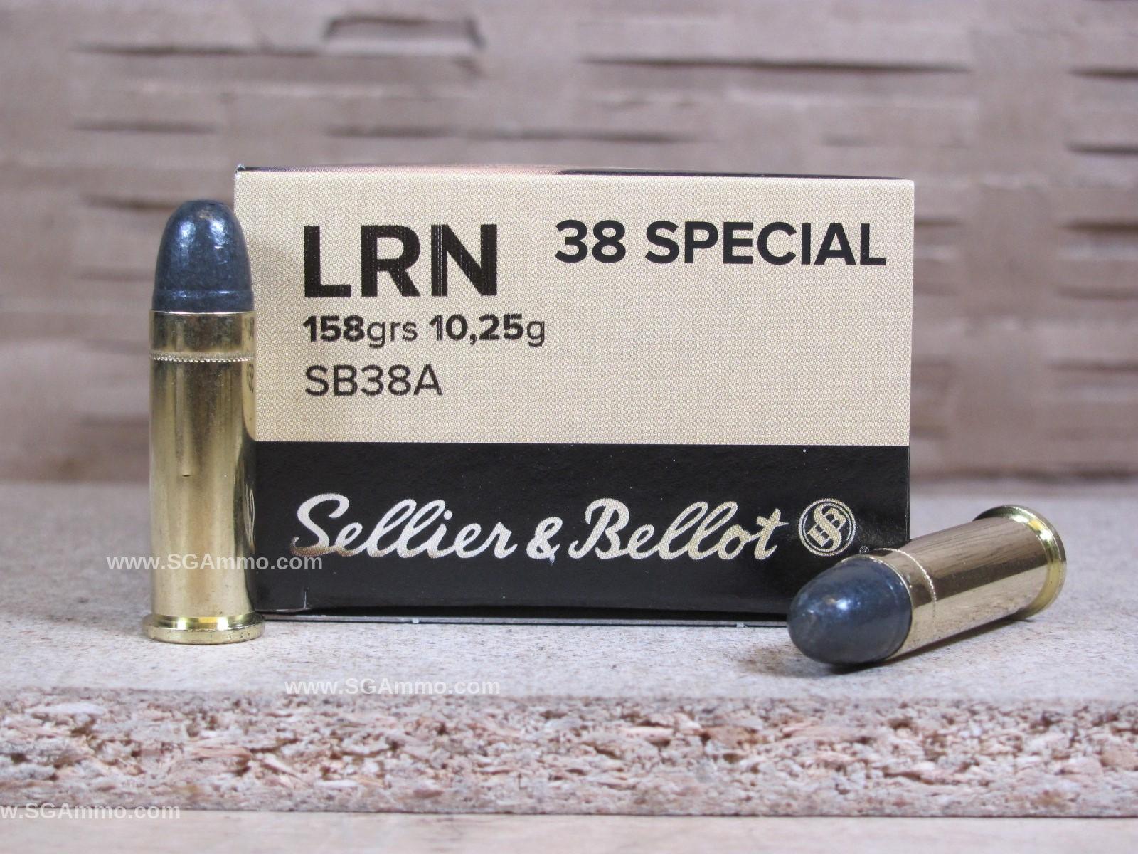 38 Special 158 Grain LRN Ammo by Sellier Bellot - SB38A