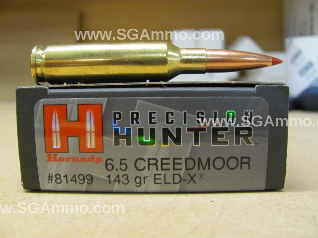 6.5 Creedmoor 143 Grain ELD-X Hornady Precision Hunter Ammo - 81499