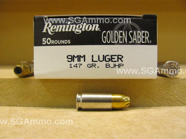 9mm Luger 147 Grain BJHP Remington Golden Saber Ammo – GS9MMCB