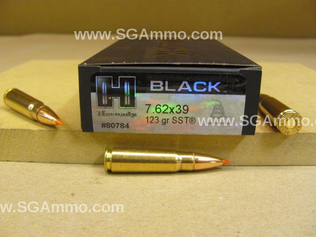 7.62x39 123 Grain SST Hornady Black Brass Case Ammo - 80784