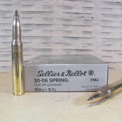 400 Round Case - 30-06 Springfield M2 Ball 150 Grain FMJ Sellier Bellot Ammo For M1 Garand - SB3006M2A