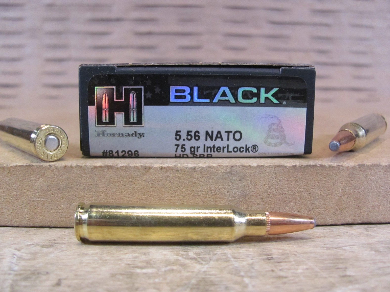 200 Round Case - 5.56 NATO 75 Grain Interlock HD SBR Soft Point Hornady Black Ammo - 81296