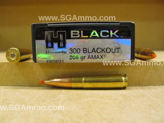 300 Blackout Subsonic 208 Grain Amax Hornady Black Ammunition - 80891