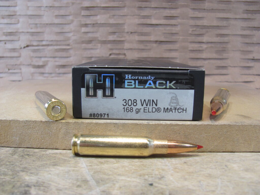 20 Round Box – 308 Win 168 Grain ELD Match Hornady Black