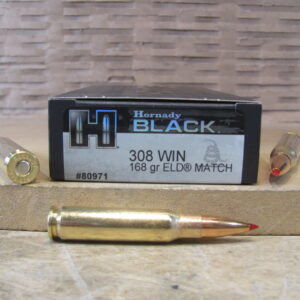 20 Round Box - 308 Win 168 Grain ELD Match Hornady Black Ammunition - 80971