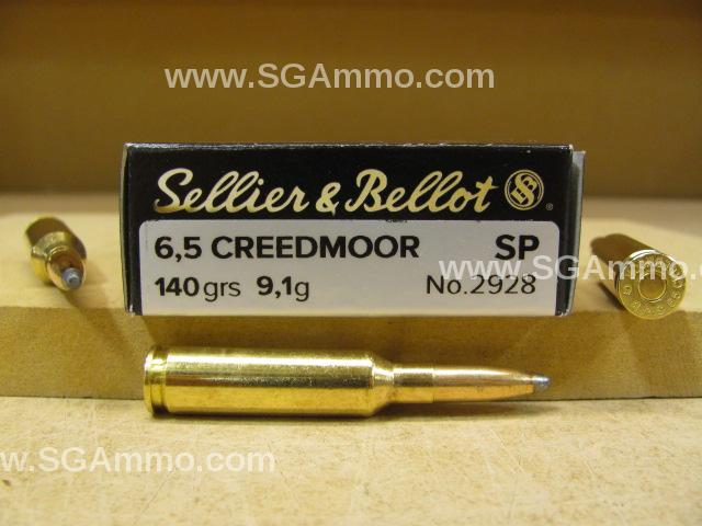 6.5 Creedmoor 140 Grain Soft Point Ammo by Sellier Bellot - SB65C