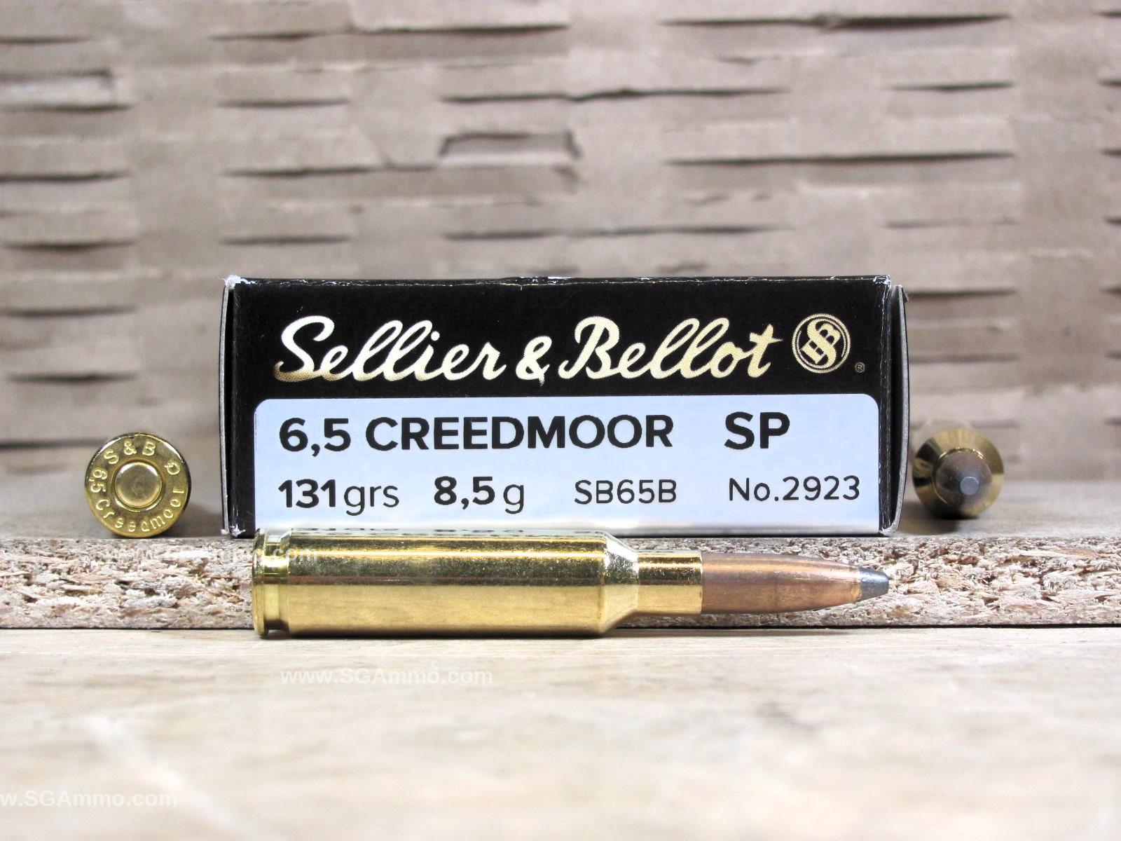 6.5 Creedmoor 131 Grain Soft Point Ammo by Sellier Bellot - SB65B