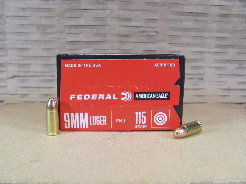 100 Round Box - 9mm Luger Federal American Eagle 115 Grain FMJ Ammo - AE9DP100 - Premium Ammo For Sale | In Stock | SG Ammo