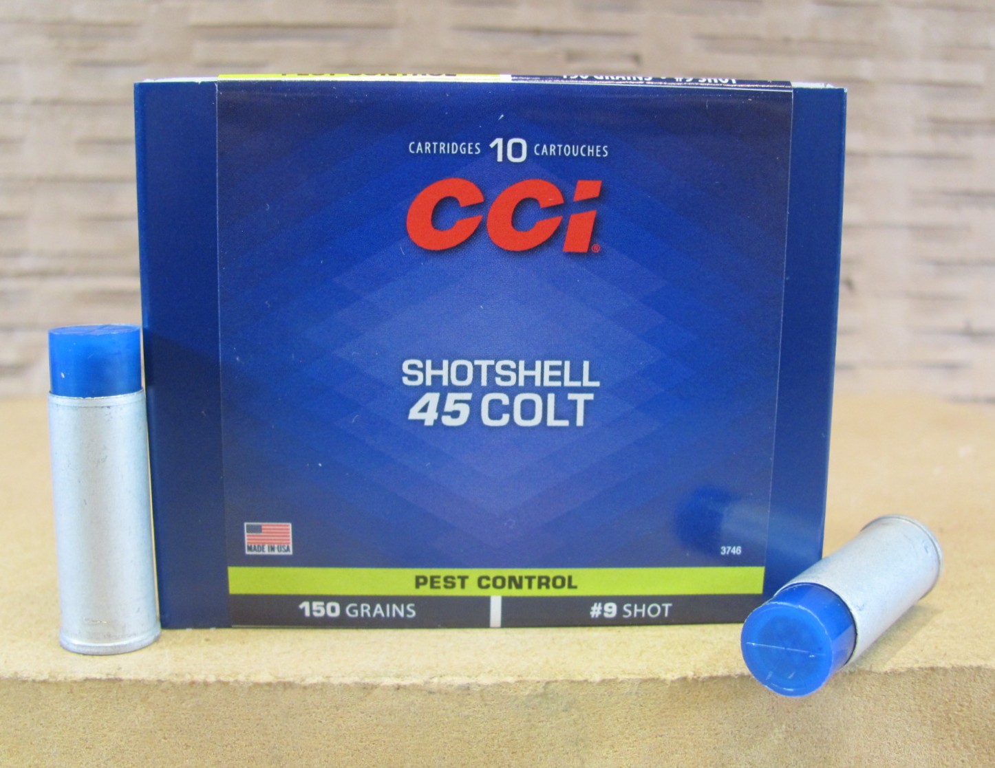 10 Round Box – 45 Colt Aluminum Case Shotshell Ammo for Pest Control – Number 9 shot 1/3 oz – Made by CCI – 3746