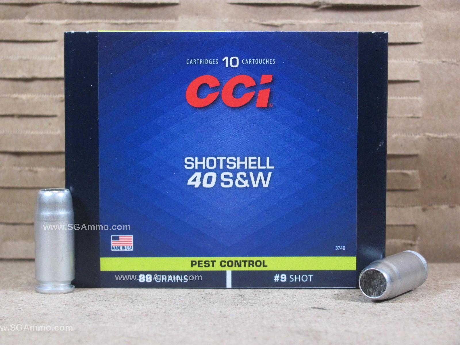 CCI 40 Cal SW Pest Control Aluminum Case Shotshell 3/16 OZ Number 9 Shot – 3740