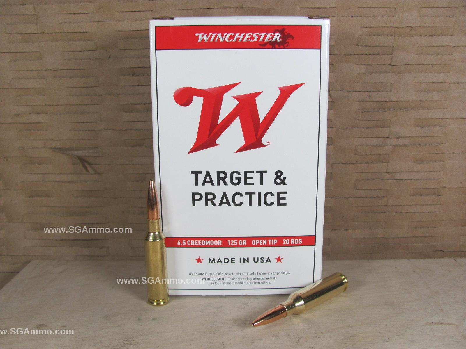 6.5 Creedmoor 125 Grain Open Tip Winchester White Box Ammo - USA65CM
