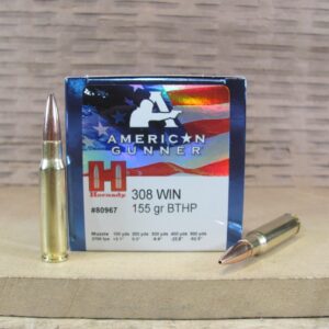 50 Round Box - 308 Win 155 Grain BTHP Hornady American Gunner Ammo - 80967
