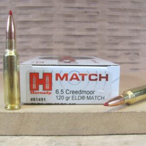 20 Round Box - 6.5 Creedmoor 120 Grain Hornady ELD Match Ammo 81491