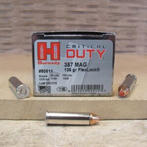 25 Round Box - 357 Magnum 135 Grain FlexLock Hornady Critical Duty Ammo - 90511