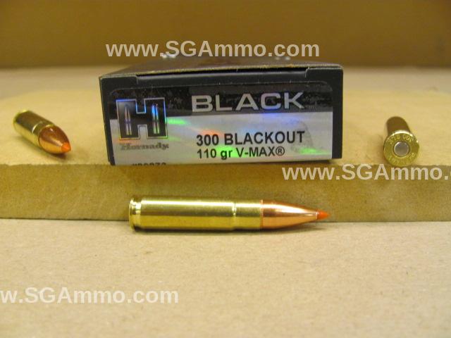 300 Blackout 110 Grain V-Max Hornady Black Ammo - 80873
