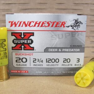 5 Round Box - 20 Gauge 2.75 Inch Number 3 Buckshot 20 Pellet Winchester Ammunition - XB203