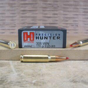 20 Round Box - 308 Win 178 Grain ELD-X Hornady Precision Hunter Ammo - 80994