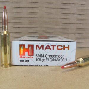 20 Round Box - 6mm Creedmoor 108 Grain ELD Match Hornady Ammo - 81391