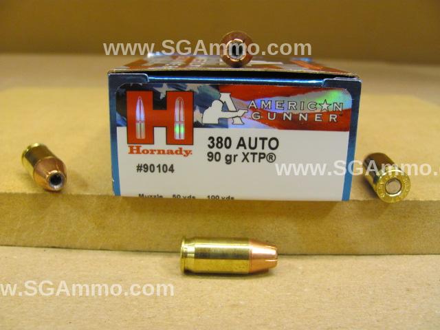 380 Auto 90 Grain XTP Hornady American Gunner Ammo - 90104
