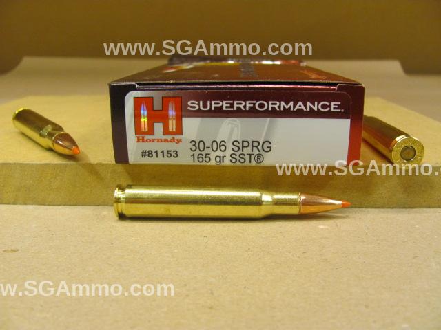 30-06 SPRG 165 Grain SST Hornady Superformance Ammo - 81153