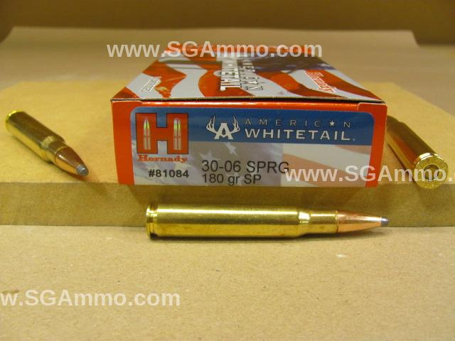 30-06 Sprg 180 Grain SP Hornady American Whitetail Ammo - 81084
