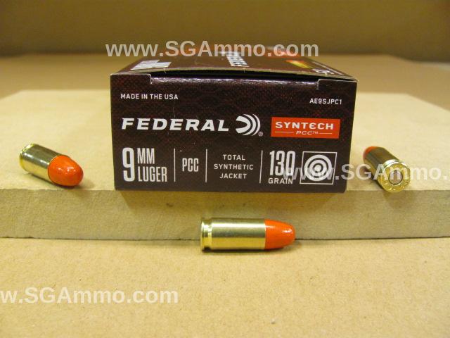 9mm Luger 130 Grain Total Synthetic Jacket Federal Syntech PCC Ammo - AE9SJPC1