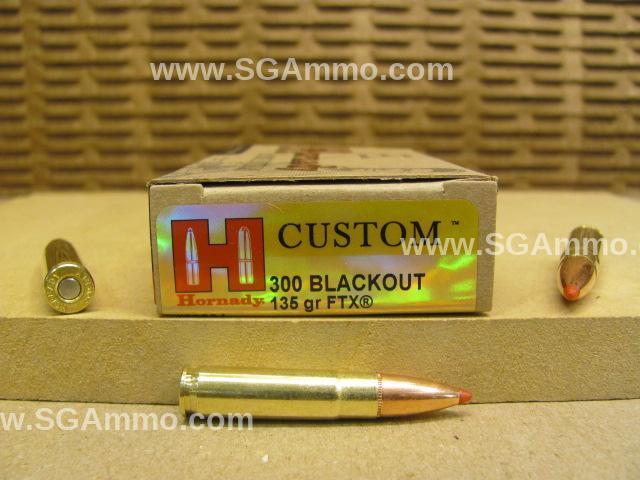 300 Blackout 135 Grain FTX Hornady Custom Ammo - 80881