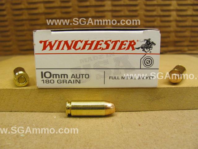 10mm Auto 180 Grain FMJ Winchester Target Ammo - USA10MM