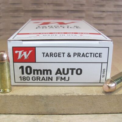 50 Round Box - 10mm Auto 180 Grain FMJ Winchester Target Ammo - USA10MM