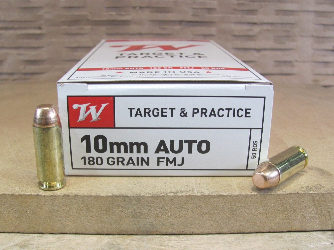 1000 Rounds - 10mm Auto 180 Grain FMJ Winchester Target Ammo - USA10MM
