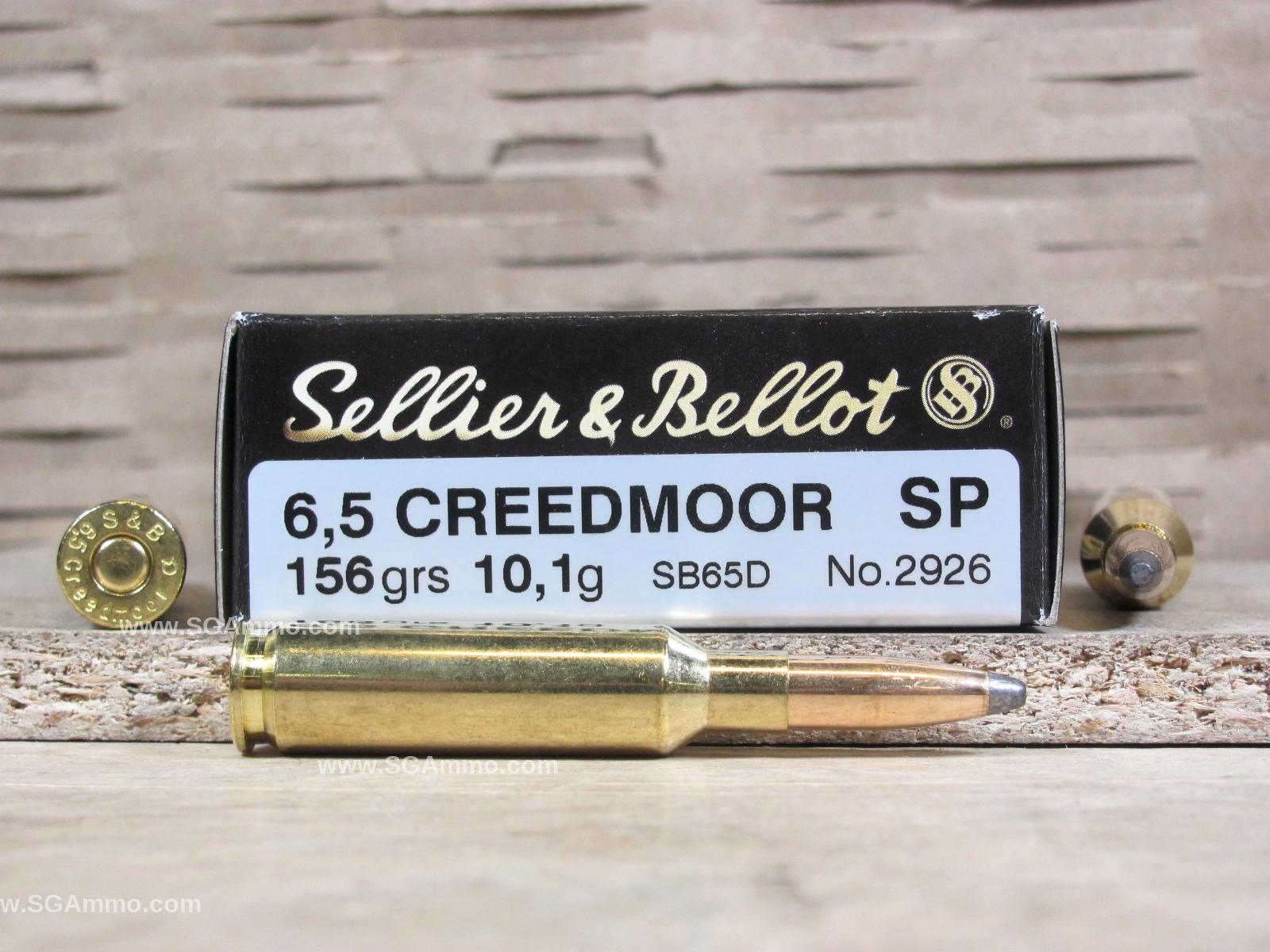 6.5 Creedmoor 156 Grain Soft Point Sellier Bellot Ammo - SB65D