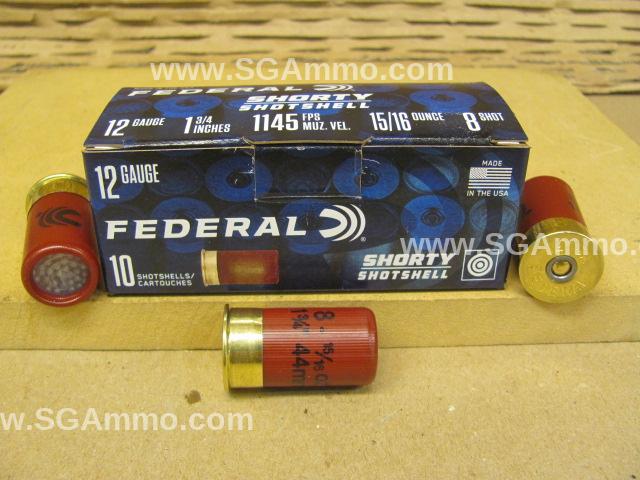12 Gauge 1 3/4 Inch 15/16 Ounce 8 Shot Federal Shorty Shotshell Ammo - SH1298