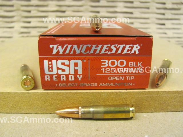 300 Blackout 125 Grain Open Tip Winchester Ammo - Red300