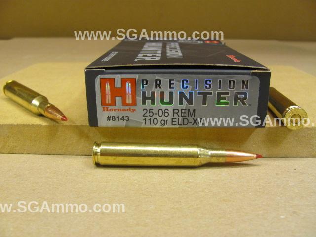 25-06 Rem 110 Grain ELD-X Hornady Precision Hunter Ammo - 8143