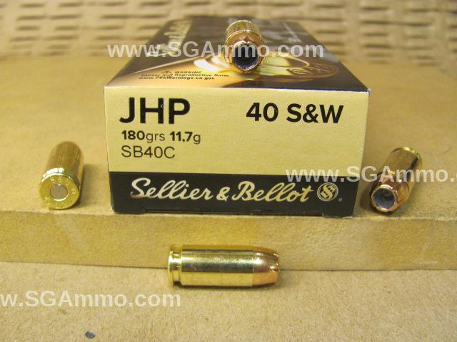 40 Cal SW 180 Grain Hollow Point Sellier Bellot Ammo - SB40C