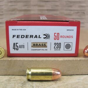1000 Round Case - 45 Auto 230 Grain FMJ Federal Champion Brass Case Ammo - WM5233