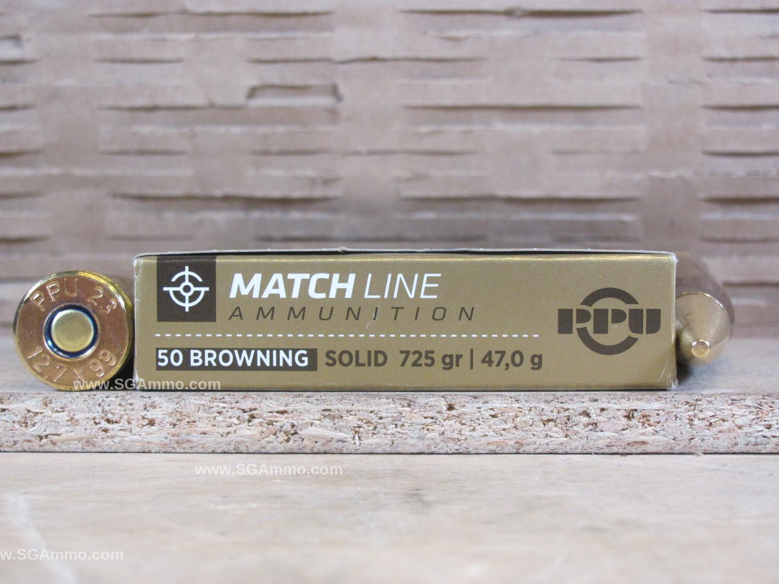 50 BMG Match Solid 725 Grain FMJ Prvi Partizan Ammo