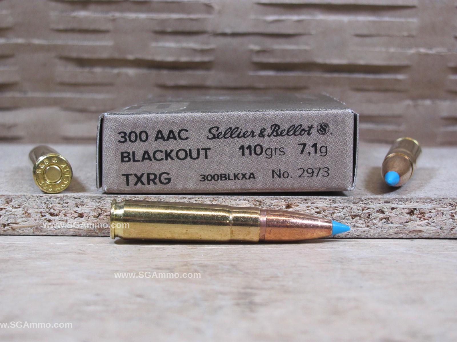 300 AAC Blackout 110 Grain TXRG Sellier Bellot Exergy Ammo - SB300BLKXA