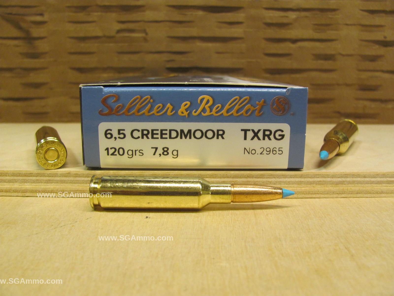 6.5 Creedmoor 120 Grain TXRG Sellier Bellot Exergy Ammo - SB65XA