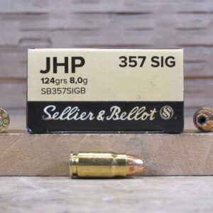 50 Round Box - 357 Sig 124 Grain JHP Ammo by Sellier Bellot - SB357SIGB