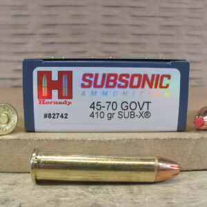 20 Round Box - 45-70 Govt 410 Grain Sub-X Hornady Subsonic Ammo - 82742