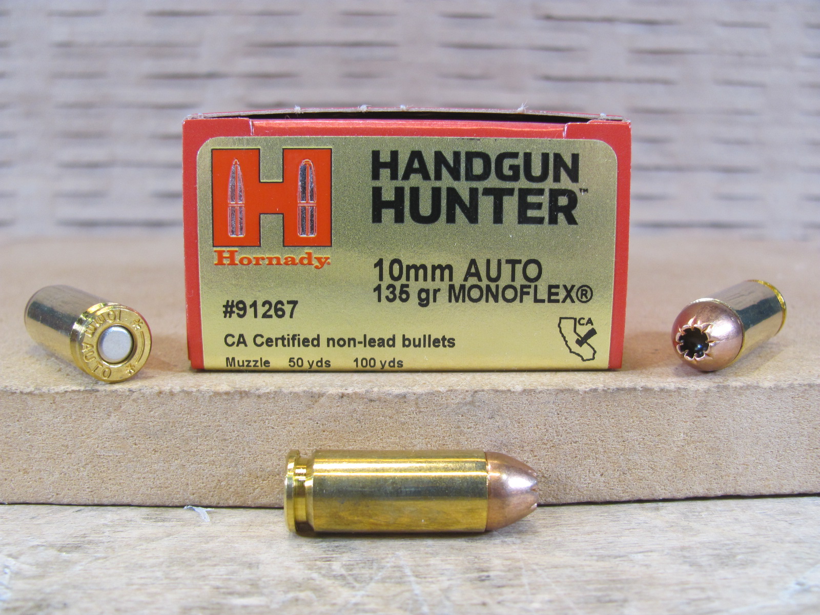 20 Round Box – 10mm Auto 135 Grain Monoflex Hornady Handgun Hunter Ammo – 91267