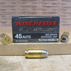 20 Round Box - 45 Auto 185 Grain Defense JHP Winchester Silvertip Ammo - W45AST