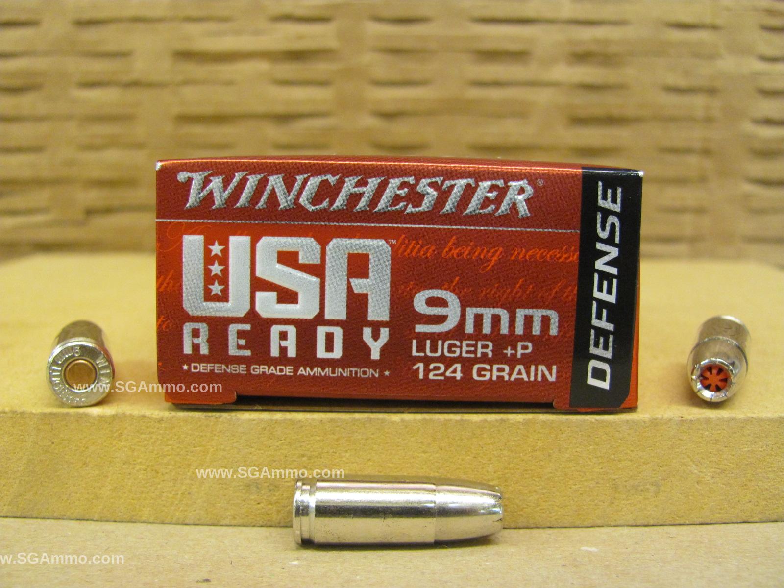 9mm Luger 124 Grain Hollow Point +P Winchester Ammo - RED9HP