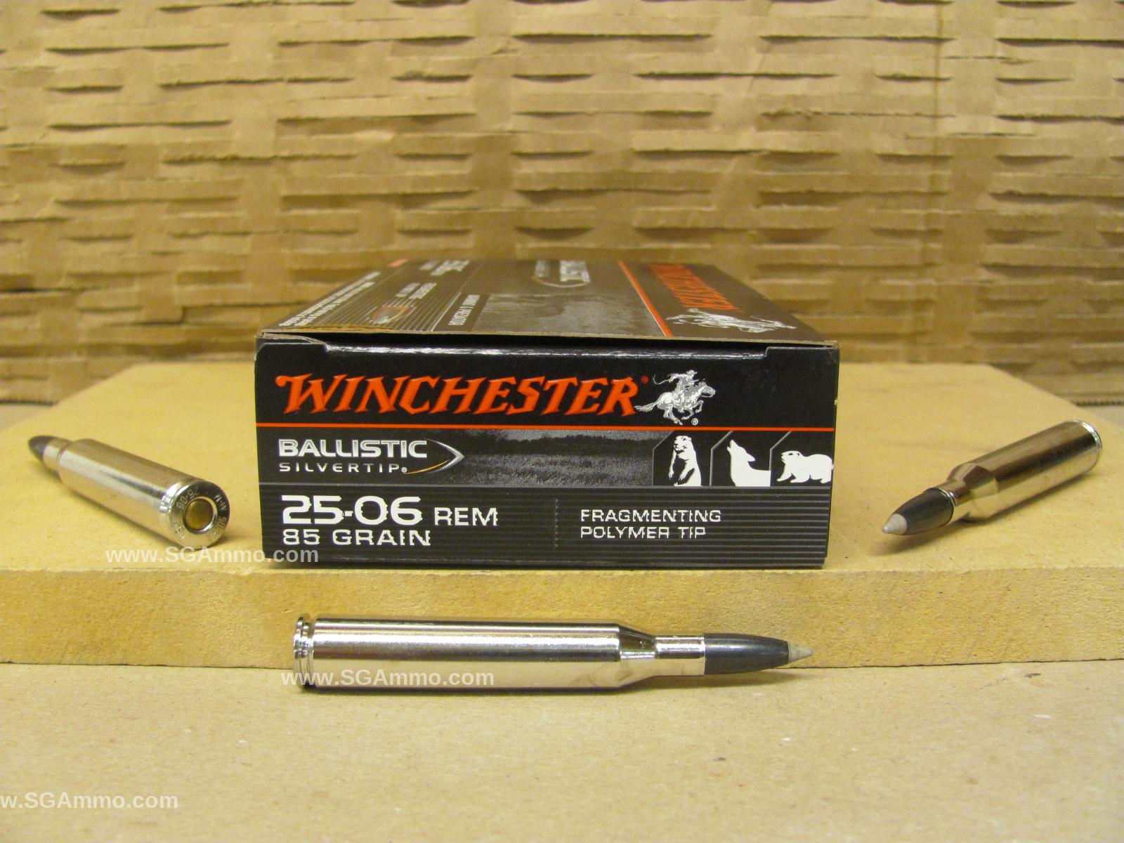 25-06 Rem 85 Grain Winchester Ballistic Silvertip Ammo - SBST2506A