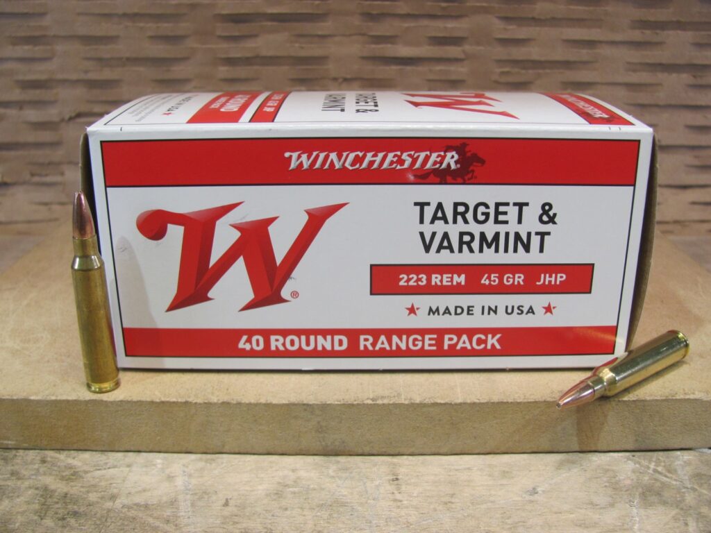 400 Round Case – 223 Rem JHP 45 Grain Varmint Ammo Winchester