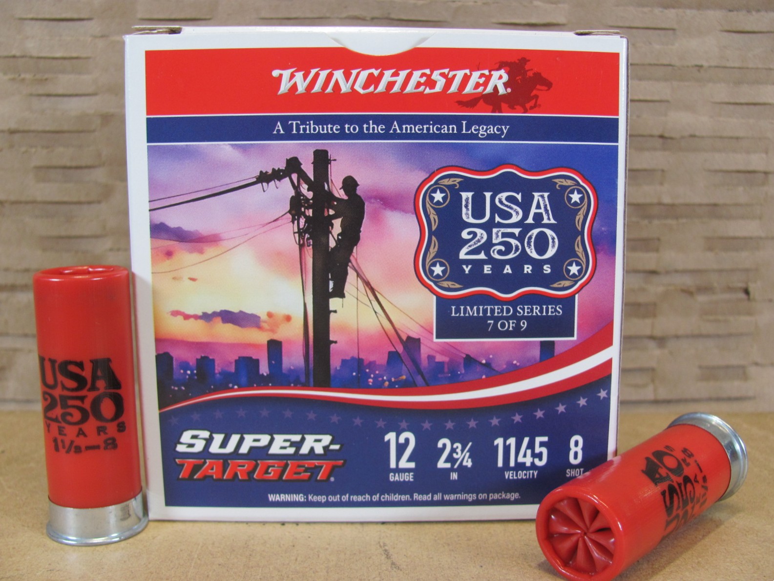 250 Round Case - 12 Gauge 2.75 Inch 1-1/8 Ounce Number 8 Shot Winchester Super Target Ammo - TRGT128