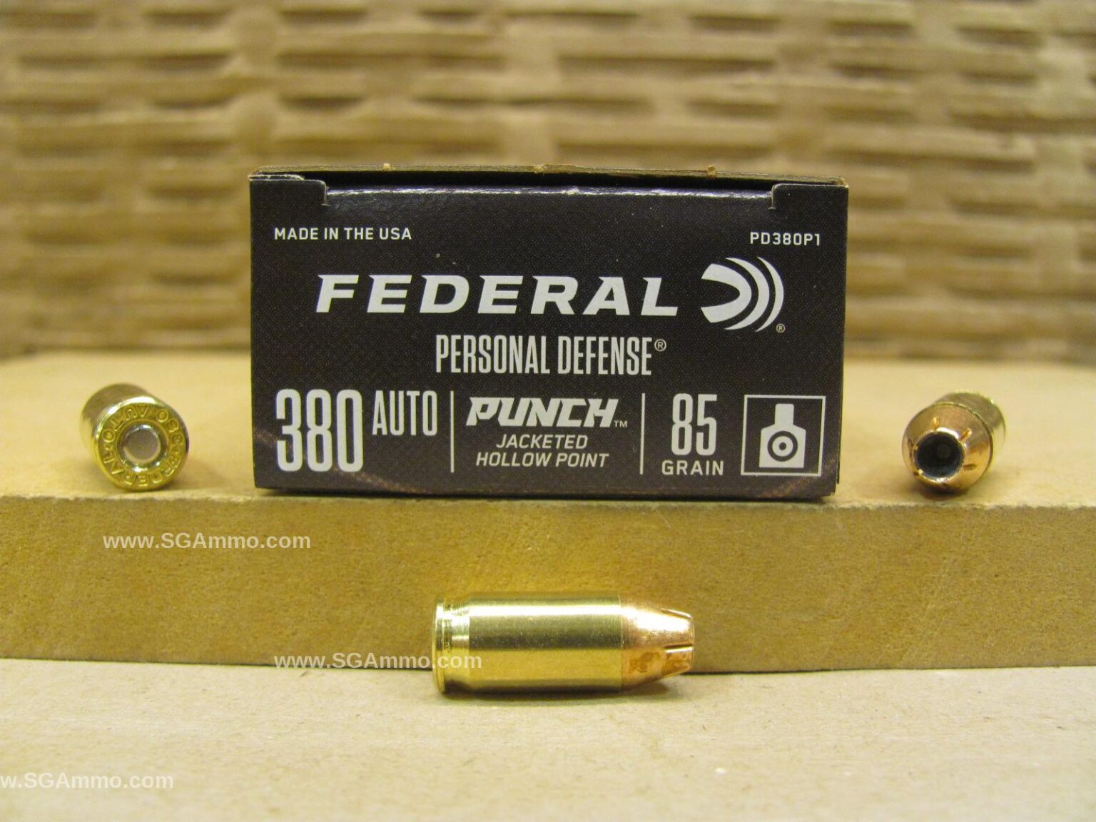 380 Auto 85 Grain Jacketed Hollow Point Federal Punch Ammo – PD380P1